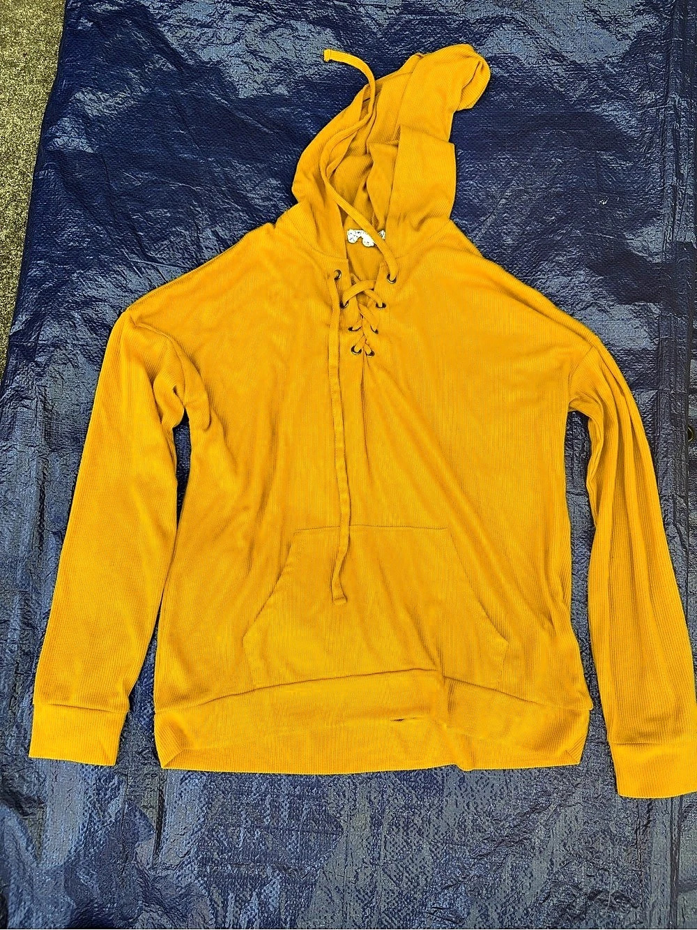 Yellow Lace-Up Hoodie Like New